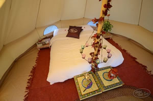 Inside a Hotel Bell Tent